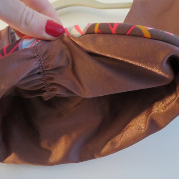 MAAJI Shimmering Cognac Cumbia Reversible Off Shoulder Bikini Top Size US M NWT - Picture 8 of 15